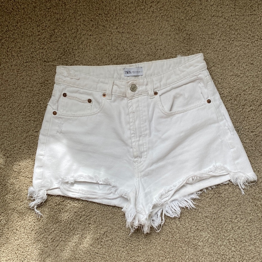 Zara White Jean Shorts